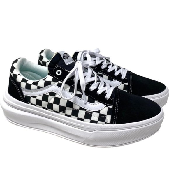 Vans Other - VANS Old Skool Overt CC Shoe Platform Check Black Canvas Suede Men's VN0A7Q5E95Y